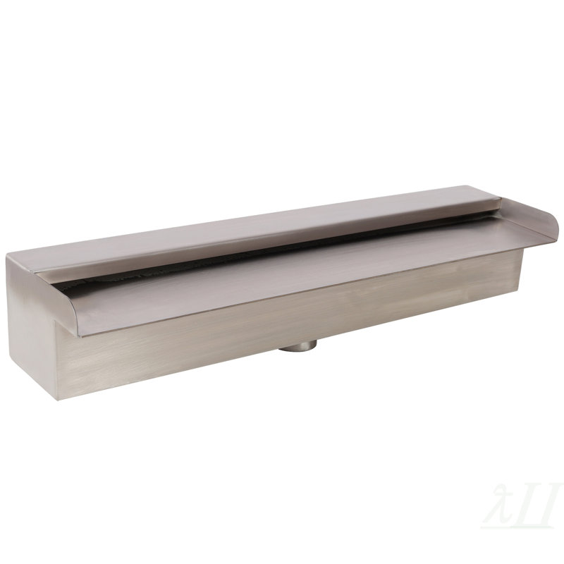 Fontaine de piscine, déversoir pour descente transparente de décoration de piscine, fontaine en cascade pour étang de jardin extérieur, acier inoxydable 17,7 po