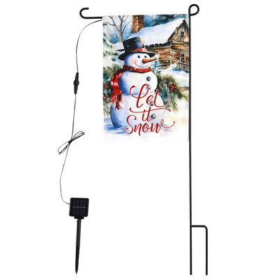 Solar Christmas Garden Flag With Lights, 12X18