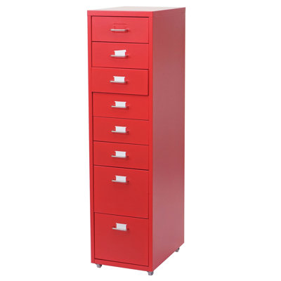 Groff 28cm Wide 8 -Drawer Mobile Steel File Cabinet