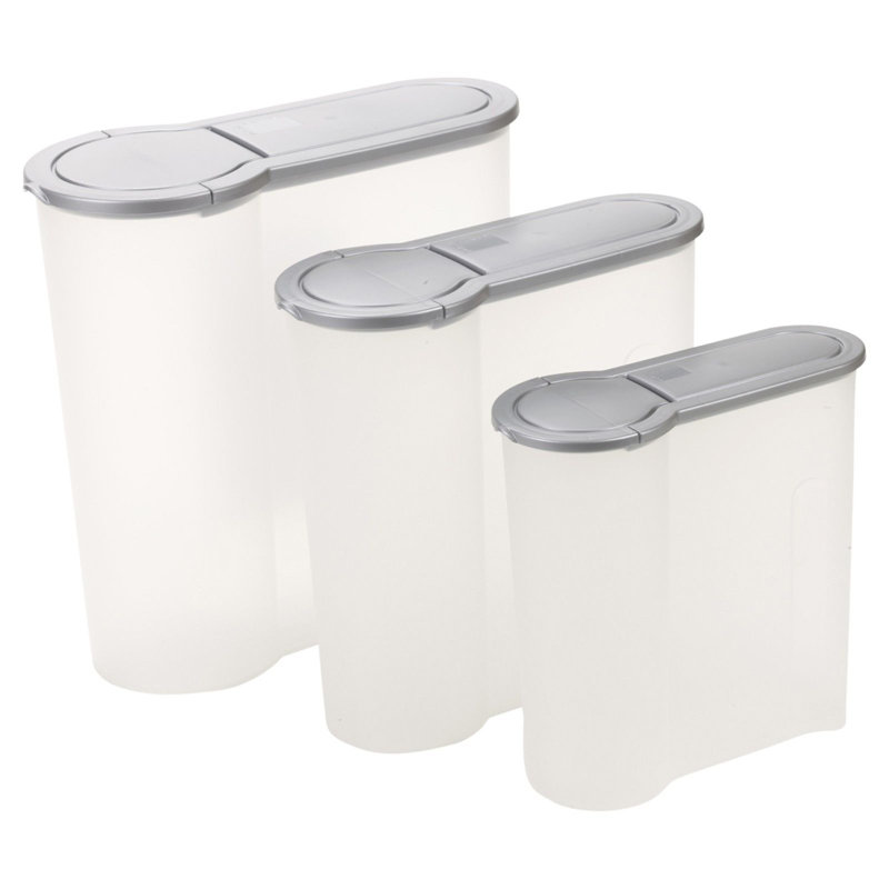 3 Container Food Storage Set, Grey