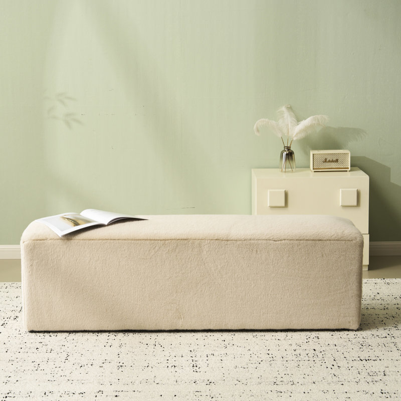 Siège long Almond, repose-pieds avec hauteur ergonomique de 15 pouces, support stable, adaptable au salon rectangulaire, doux comme un nuage, bas, idéal pour la détente