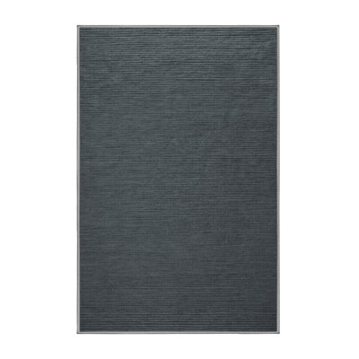 Tapis gris uni lavable à la machine