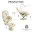 089-Fauteuil inclinable de massage avec repose-pieds, fauteuil de bureau pivotant à 360 ° avec siège chauffant et dossier réglable, polyuréthane, beige-612773303-612773300