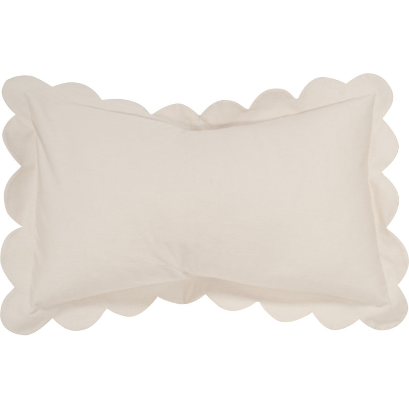 Coussin lombaire en coton géométrique Circee, Blanc antique