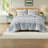 Aqua Full Queen Cotton Quilt Bedding Sets, Reversible Bedroom Comfort