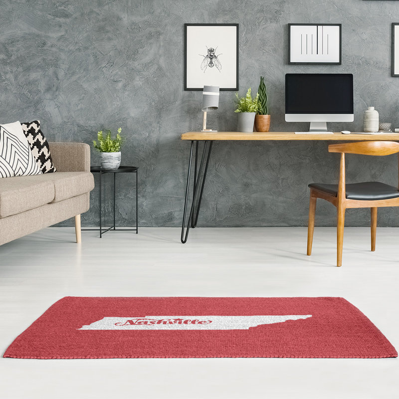 Tapis de zone rouge tennessee Nashville, Rectangle 5 pi x 7 pi