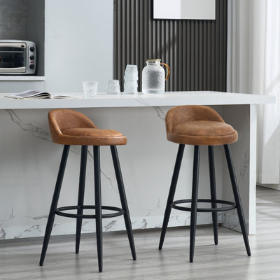 Ackeron Yes Faux Leather Bar Stool with Iron Frame