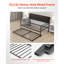 Lit de jour simple avec lit gigogne et 2 options de chargement, lit à double usage pour l'hôtellerie à domicile, structure en métal, capacité de charge, station de rangement pour la tête de lit, station de relaxation