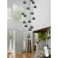 Lustre haut 15 lumières noir pour escalier D24 '' x H118 ''