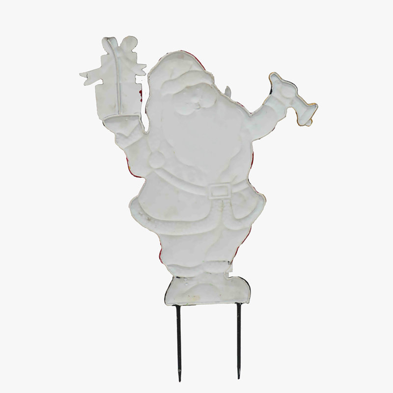 The Holiday Aisle® 7F7D2106354C4D3FAD02E8E3978C2AF4 Bell Ringing Santa Yard Art Stake, Multi