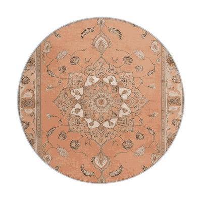 Tabriz Brown Indoor and Outdoor Area Rug