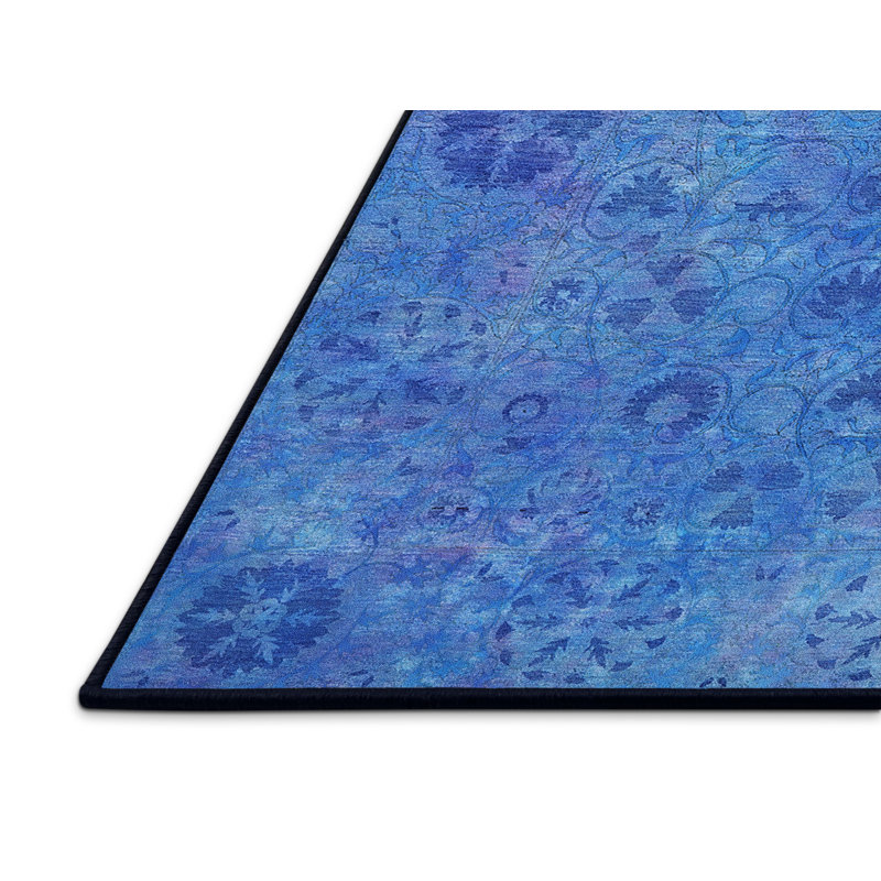 Tapis floral bleu, Rectangle 4 pi x 6 pi