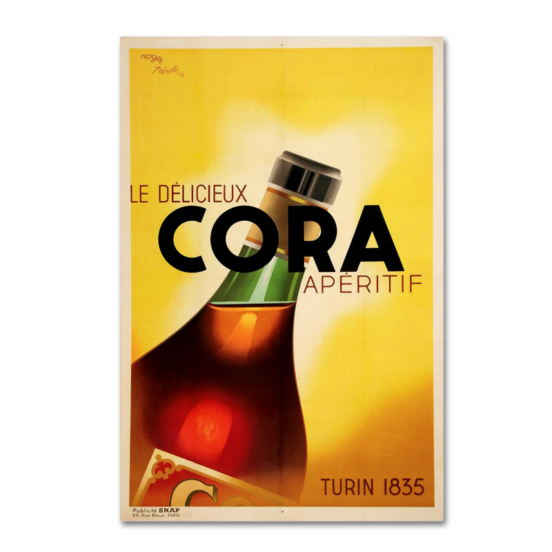 « 1934 fabriqué en italie », affiche rétro sur toile tendue, H 32 po x l 22 po