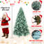 Arbre de Noël teinté bleu de 6 pi, 1390 pointes, aspect réaliste et réaliste, conception à charnières, support en métal robuste pour arbre de Noël avec branches à installation rapide, base décorative saisonnière