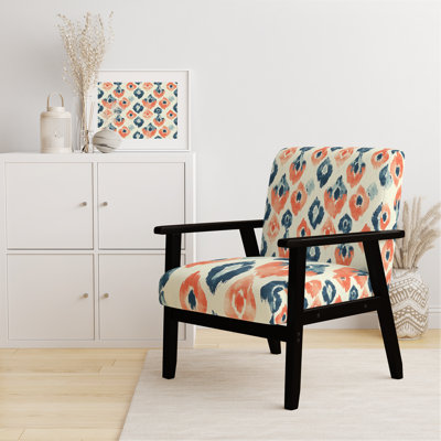 Chaise d'appoint Boho - Fauteuil Ikat rouge Meadow