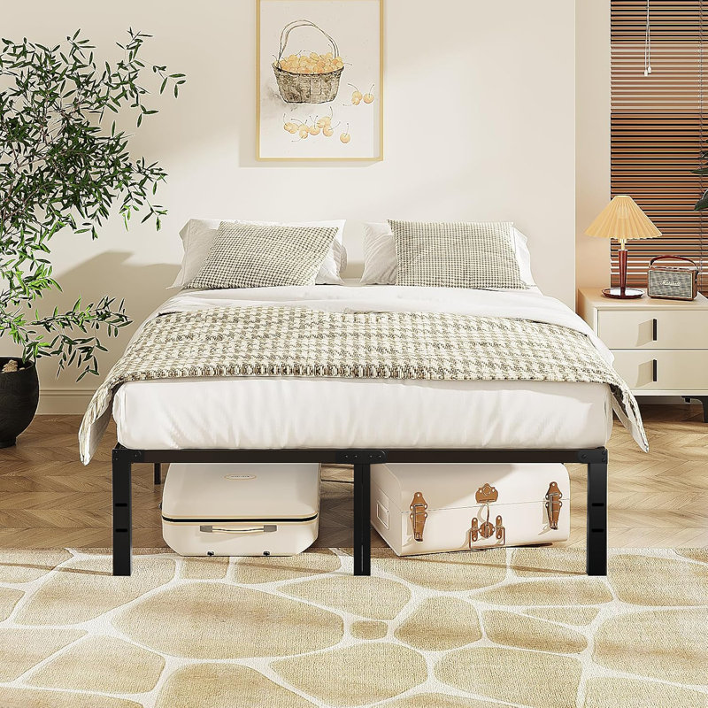 Metal Bed Frame-simple Metal Platform Bed Frame Storage Space Under The Bed Frame, Full