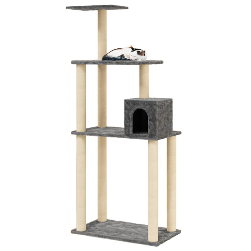 Dolan 147cm H Cat Tree, Dark Gray/Beige