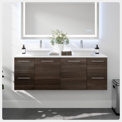 Prancer 60'' Double Bathroom Vanity with Vanity Top
