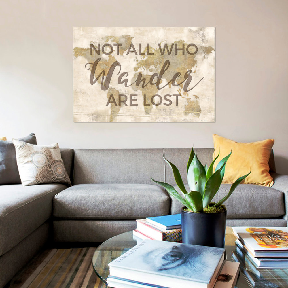 " Rustic World Map Cream-Wander " by Marie Elaine Cusson East Urban Home Mat 