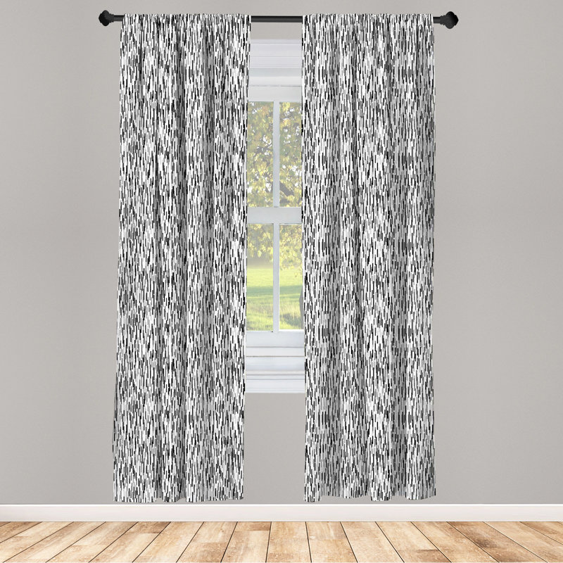 Abstract Semi-Sheer Rod Pocket Curtain Panels, 28" x 63"