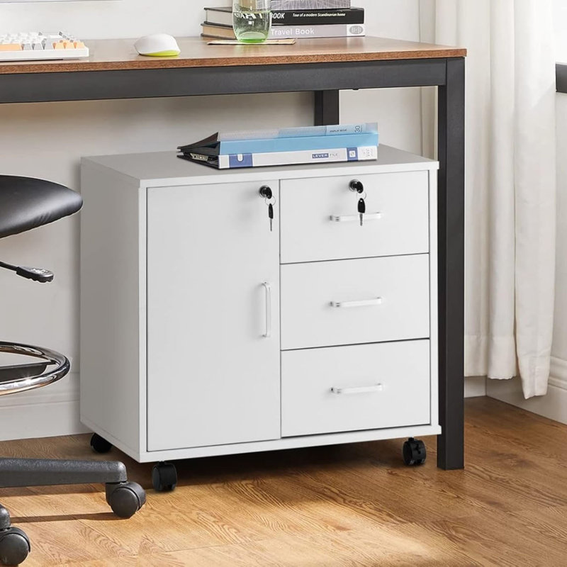 60 cm W 3 -Drawer Wheels / Casters included Mobile Filing Cabinet