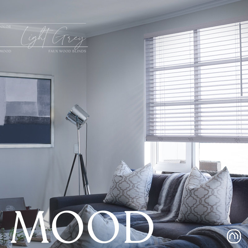 Room Darkening Horizontal/Venetian Blind, 18.5"W x 72"L, Light Gray
