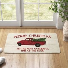 FAHXNVB Christmas Kitchen Rugs and Mats Set of 2, Non Slip Winter Holiday Kitchen Rug Christmas Decorations for Home Seasonal Low-Profile Kitchen Floor Mat