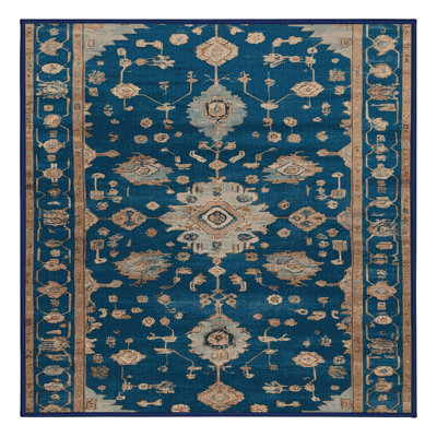 Tapis bleu lavé à la machine
