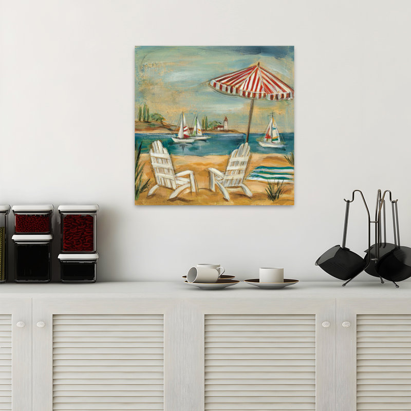 Été II, plage contemporaine, océan, océan, H 18 po x l 18 po