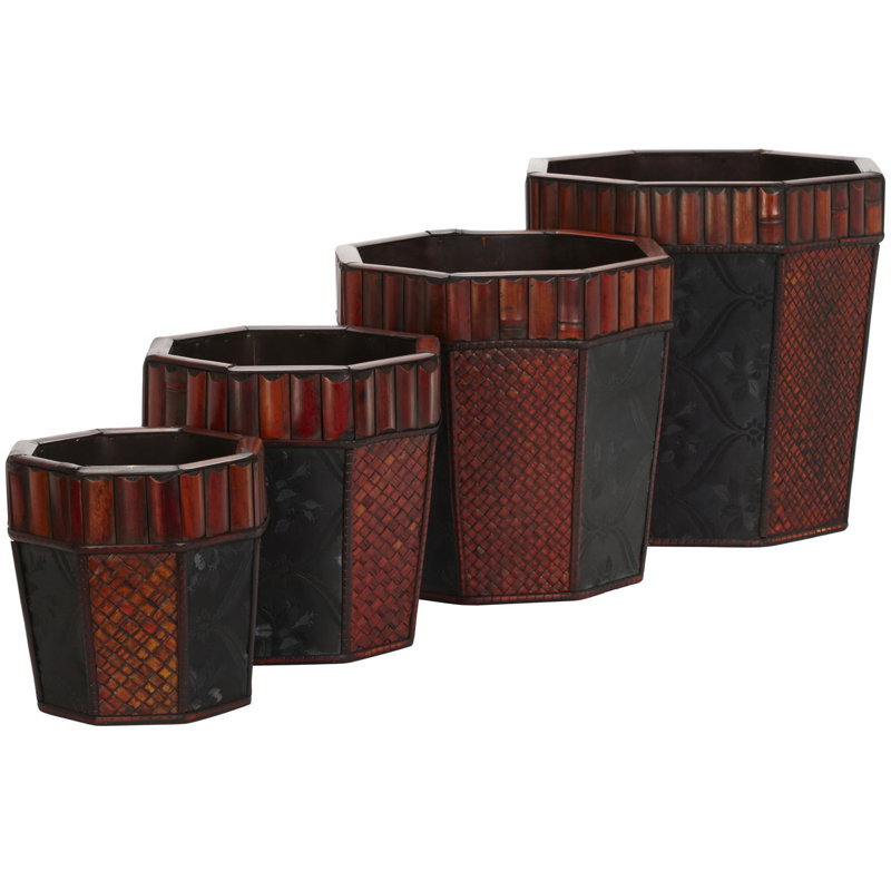 Ensemble de pots à fleurs en bambou Aissata