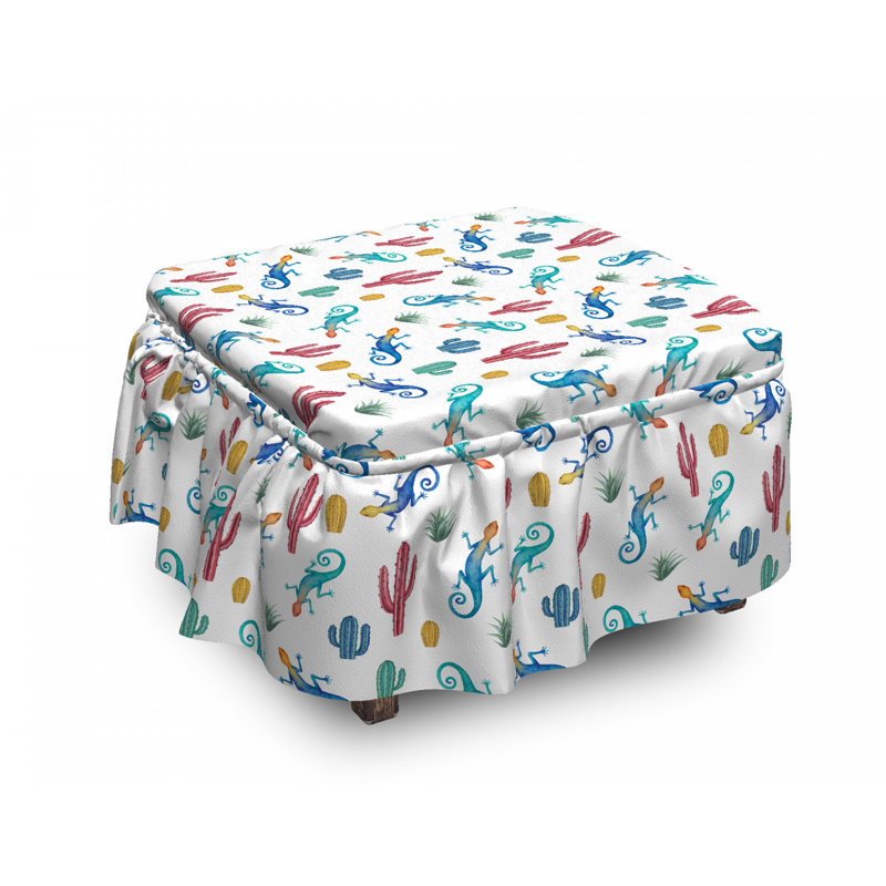 Housse pour repose-pieds cactus lizards