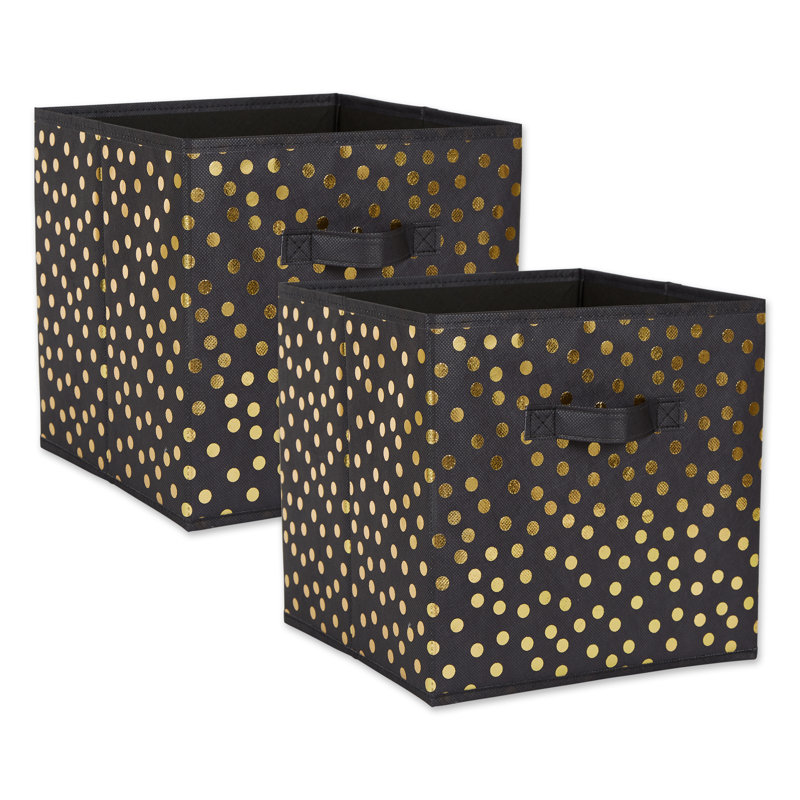 Latitude Run® Fabric Decorative Bin, Blue, 11" H x 11" W x 11" D 