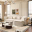 Canapé Chesterfield, canapé-lit convertible 3 en 1 de 89 po, canapé-lit convertible, canapé-lit très grand, méridienne, canapé en velours 3 places avec repose-pieds mobile, conception capitonnée, beige / blanc-129418748