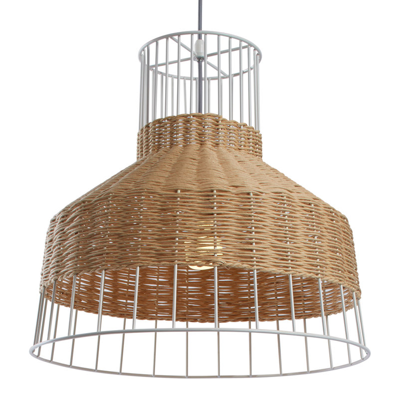 Laika 1 - Light Unique/Statement Pendant, Natural, 19" H x 21" W x 21" D, White