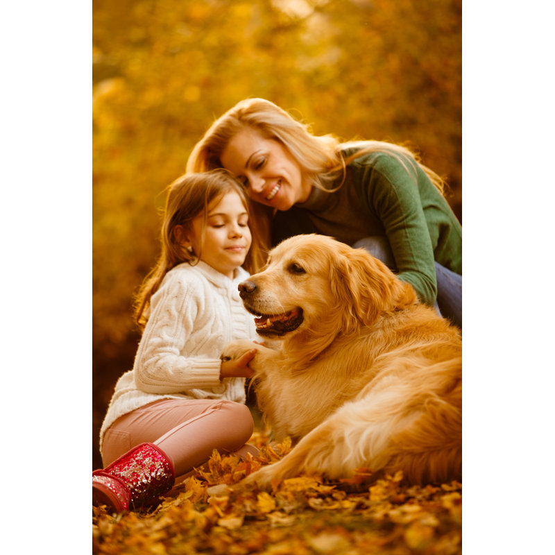 Mère et fille avec leur chien par Fotostorm, H 48 po x l 32 po