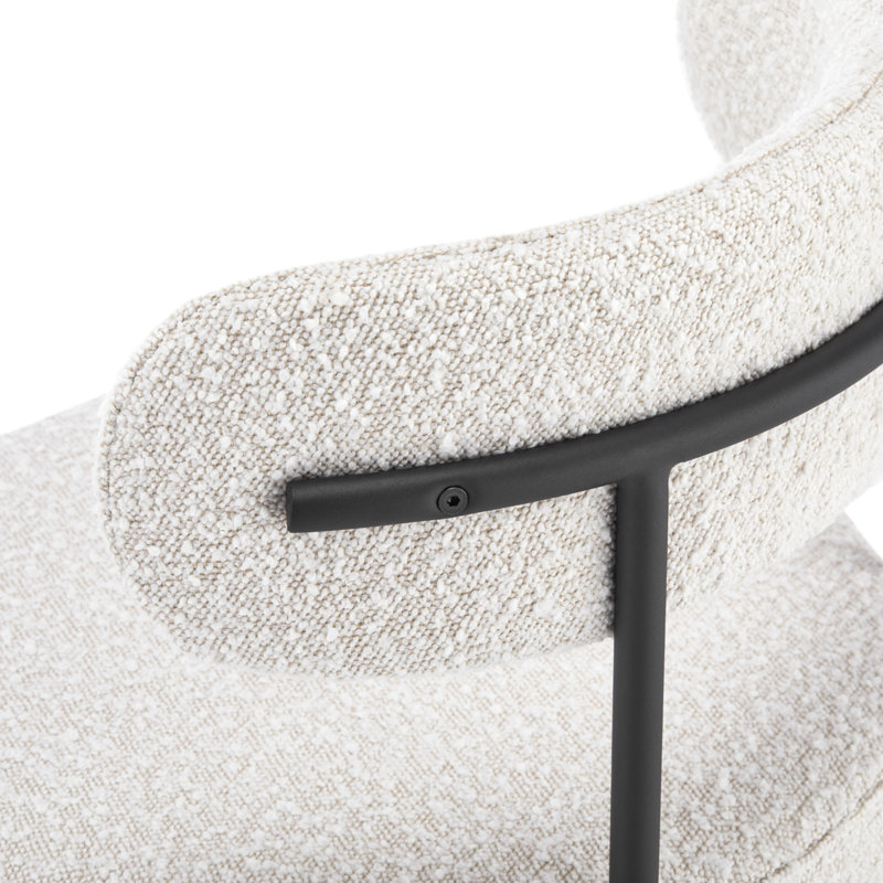 Chaise d'appoint Azianna Boucle, Blanc, Noir, noir, noir, noir