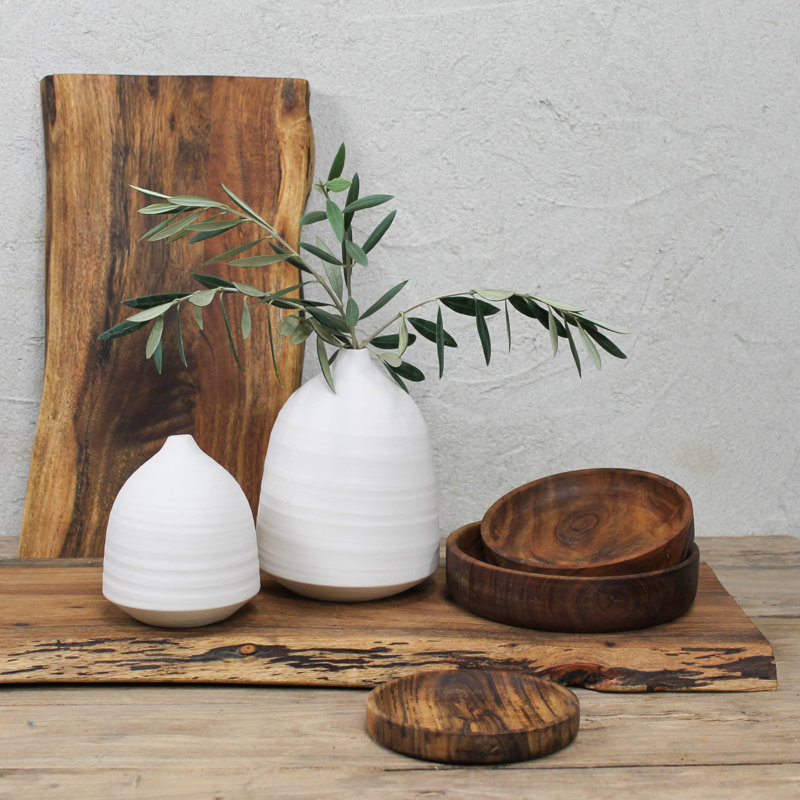 Vase bisque blanc, céramique - Lrg