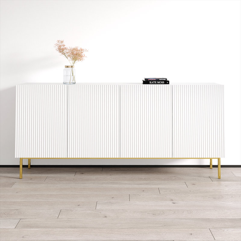 Buffet Nicole 74,8 "avec finition mate, Blanc