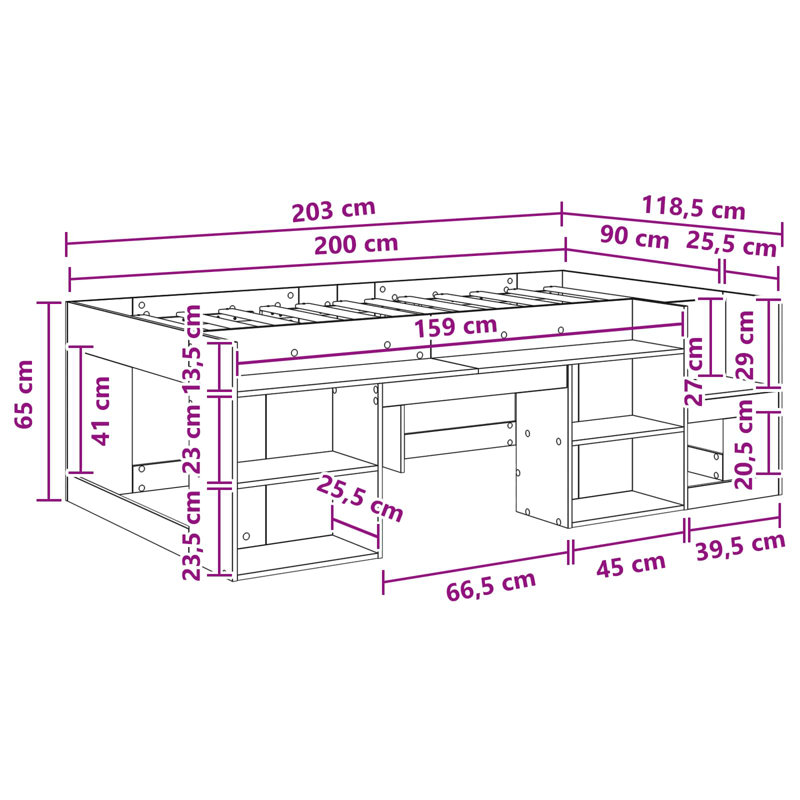 High Sleepers, European Single (90 x 200 cm), White