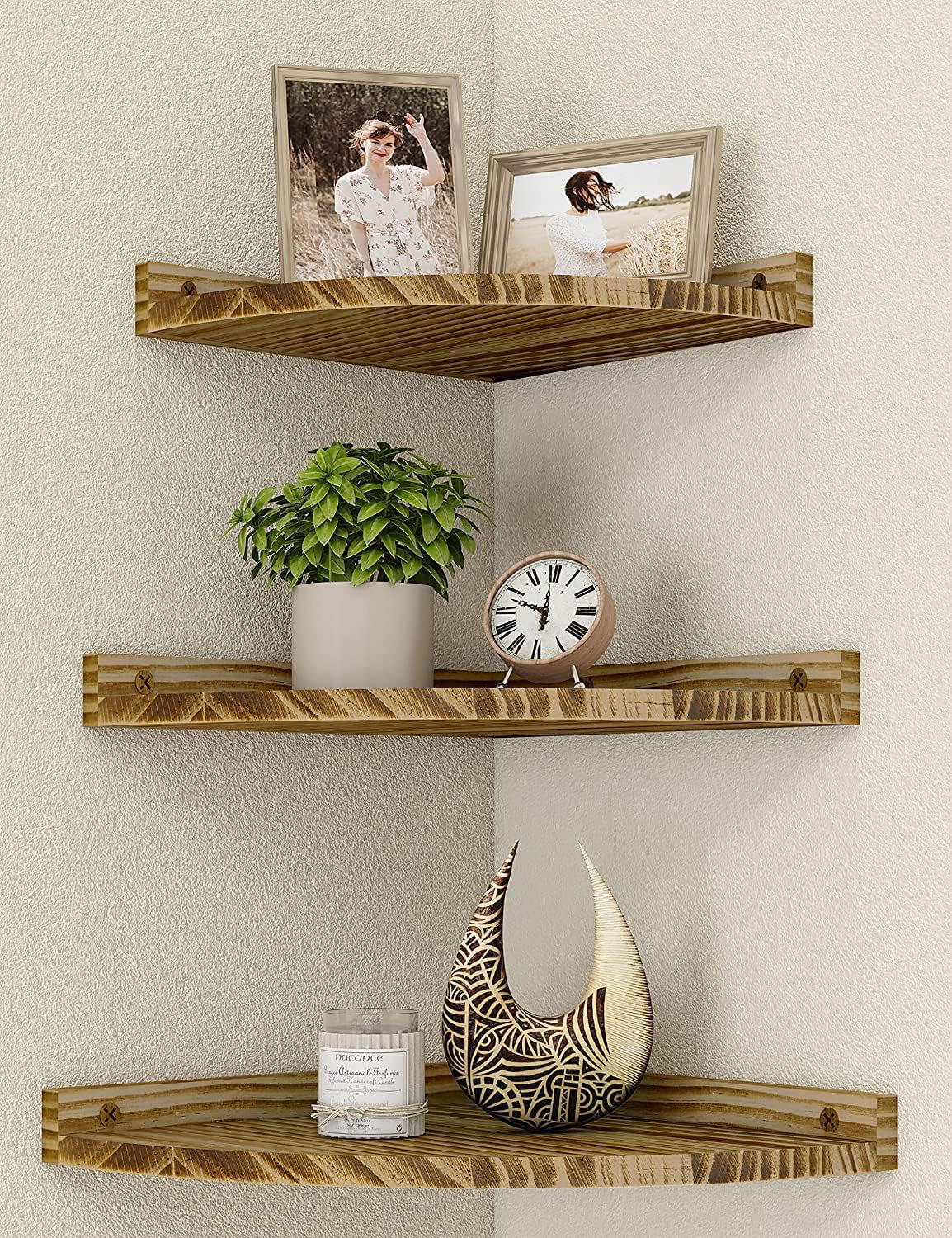 Mercer41 Keelia Solid Wood Corner Shelf | Wayfair