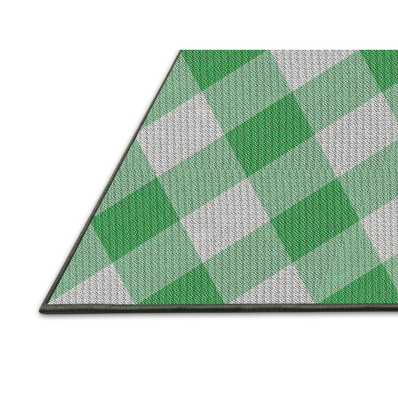 Tapis vert Gingham, Rectangle 5 pi x 7 pi