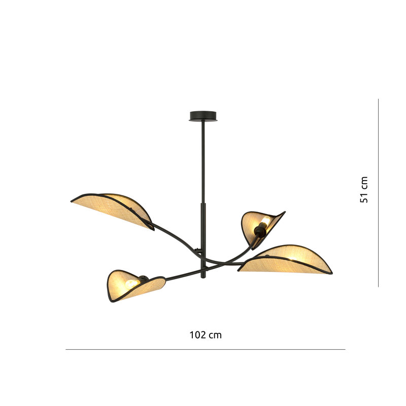 4 - Light Chandelier, Brown