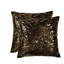  (Ensemble de deux) Coussin décoratif en cuir de vache gris et argent-1874570958