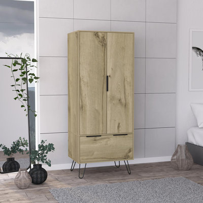  Commode combinée 74 po à deux portes et tiroir en chêne 74 po