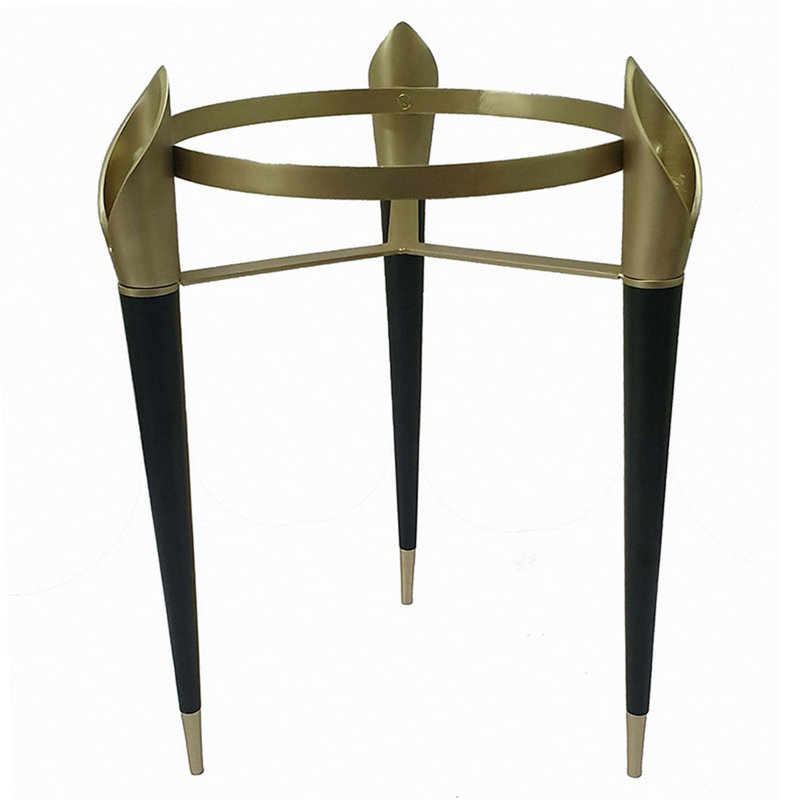 Art Nouveau Black Metal Planter with Satin Brass Lily Detail