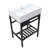 24"L x 16"W Freestanding Utility Sink Ceramic Rectangular Console Bathroom Sink Wall-mount Bathroom Basin with One Faucet Hole,Washboard,Stainless Steel Bracket-123705430-123705434