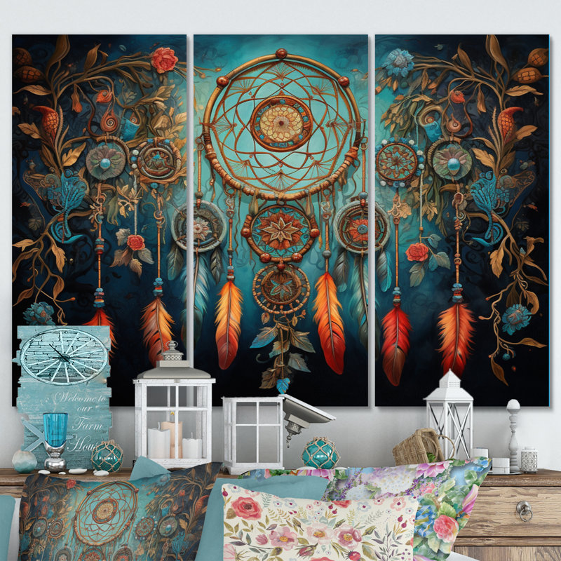 Ensemble de salon Teal Dream Catcher Folklore Whispers I - Spiritual