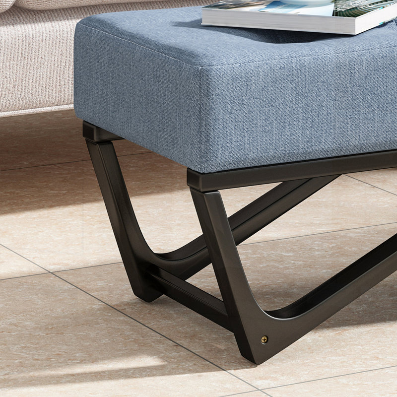 Banc rembourré, Bleu clair