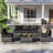 6 Pieces Outdoor Patio Furniture Set, With Cushions And Glass Coffee Table, Pe Rattan Outdoor Wicker Sectional Furniture Sofa Set-586410618