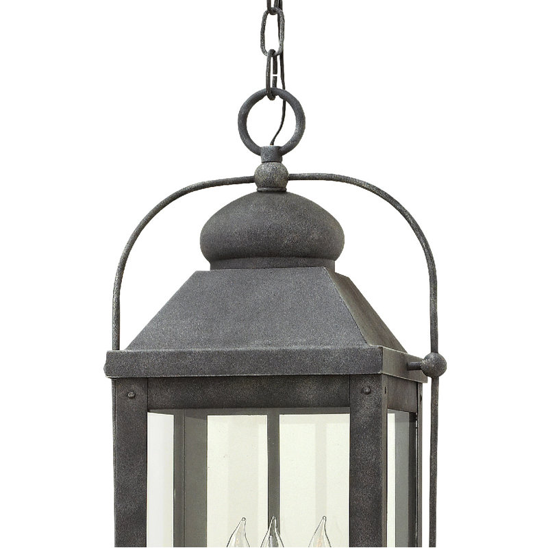 Anchorage 3 -Bulb 23.8" H Outdoor Hanging Lantern, Aged Zinc, Incandescent